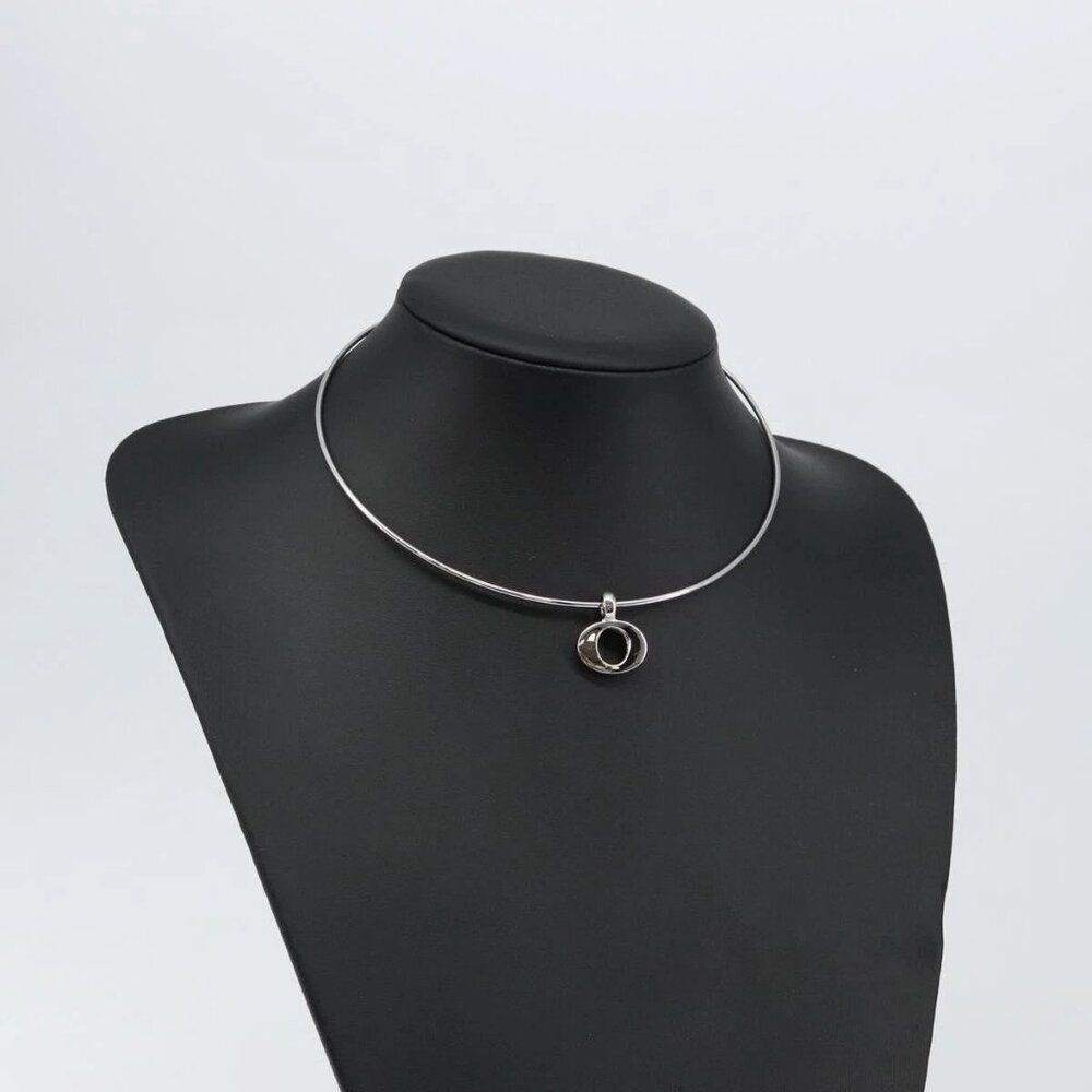 Christian Dior Choker metal Silver Auth - Picture 1 of 9